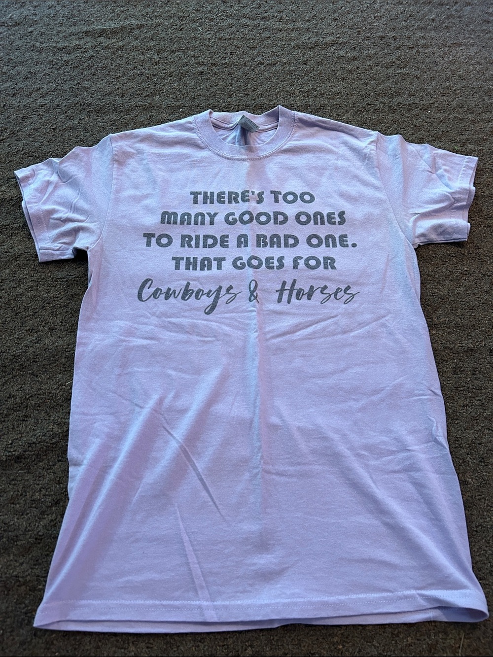 Gildan Light purple 'Cowboys & Horses' Short Sleeve Tee